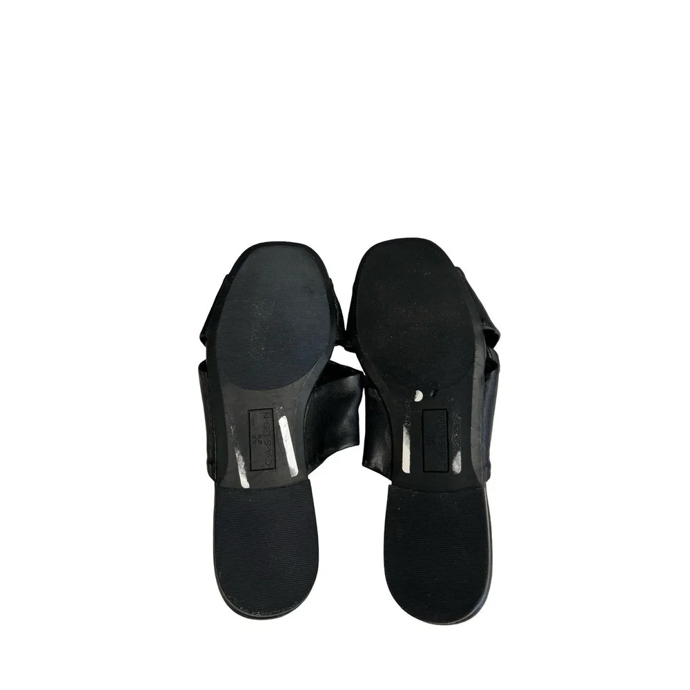 CASLON CANARI LEATHER‎ SLIDE SANDALS BLACK SIZE 8.5 New